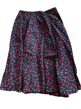 Tulip B Vintage Style Circle Skirt Cherries on Navy Blue Print Retro Pinup NWT